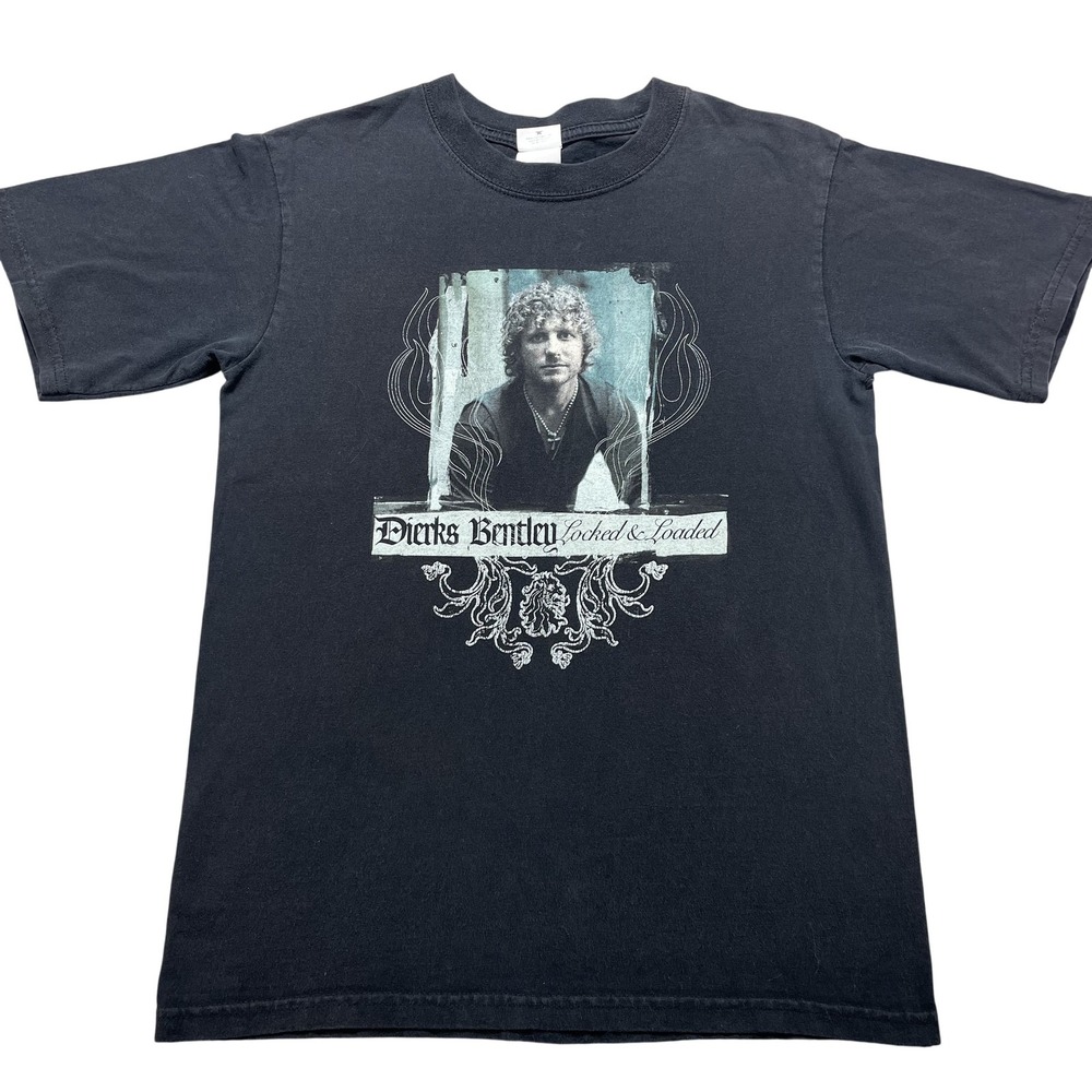 VTG Dierks Bentley Shirt Mens Small Black Locked & Loaded Tour Graphic Band Tee